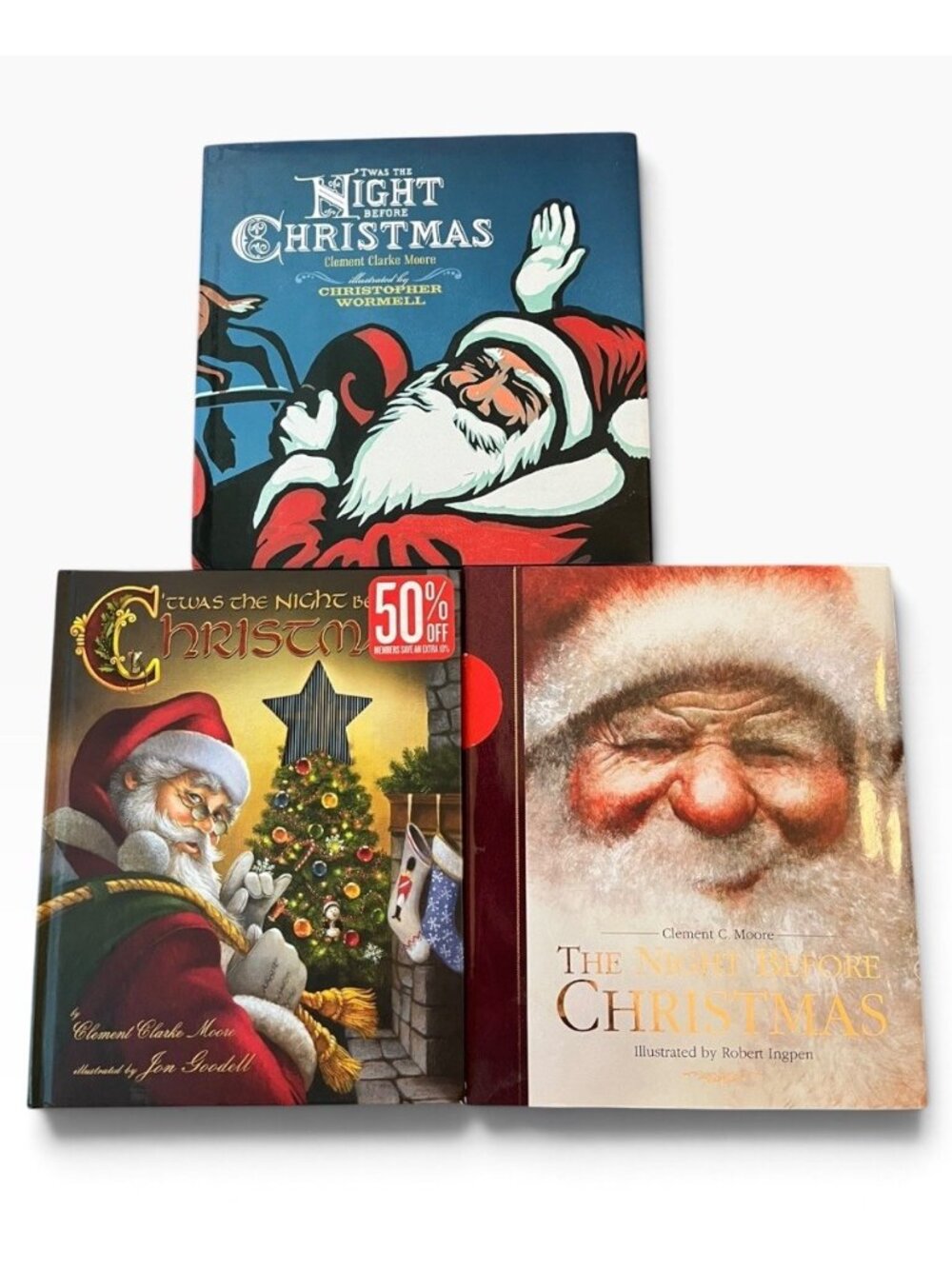 Lot of 3 Twas the Night Before Christmas Clement Clarke Moore Hardcover Books